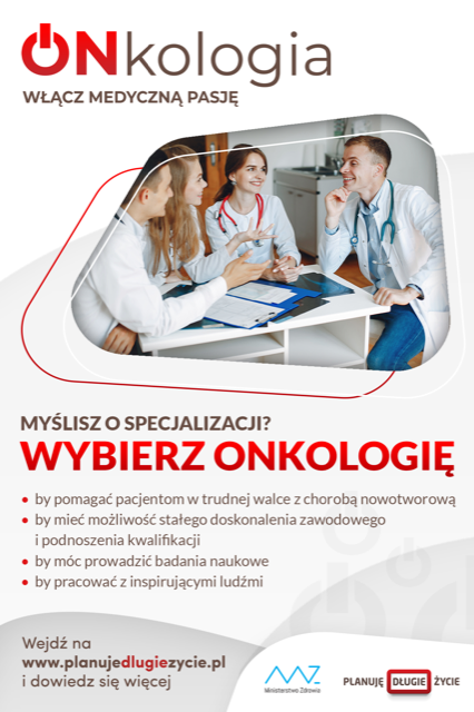 Infografika: Kampania "Onkologia - Włącz Medyczną Pasję" finansowana przez MZ
