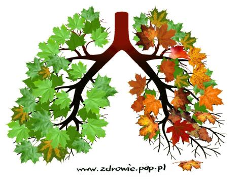 Rysunek ilustrujący zmiany chorobowe w płucach/ Krzysztof "Rosa" Rosiecki 